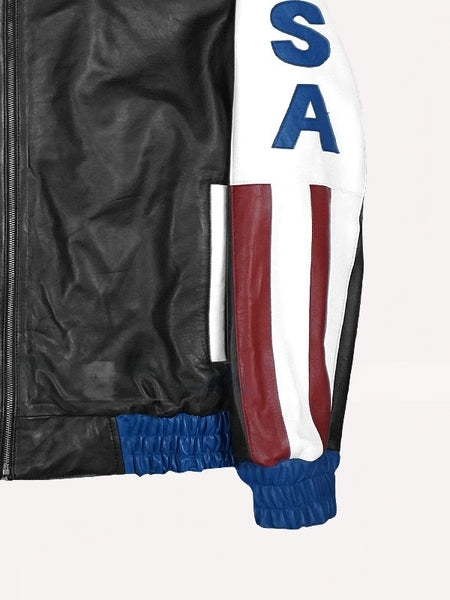 American Flag Vintage Leather Jacket For Men