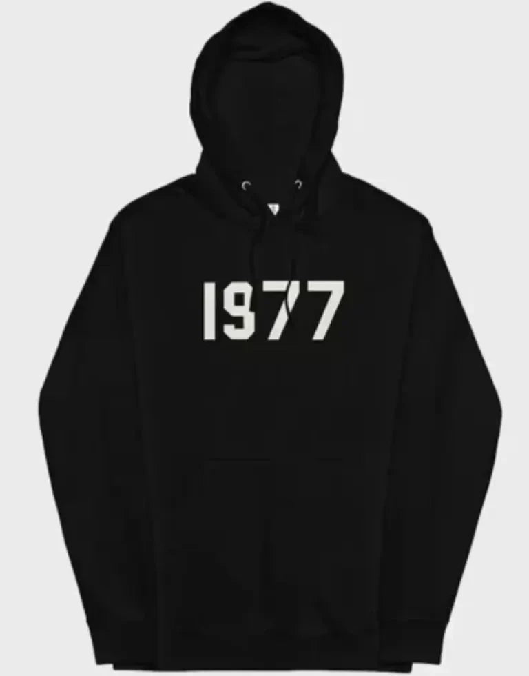 Black 1977 Essentials Hoodie Zing Apparel