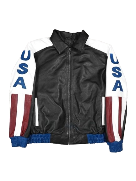 American Flag Vintage Leather Jacket For Men