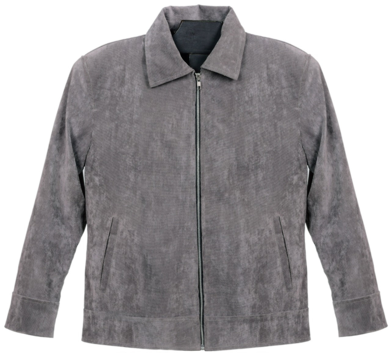Grey Classic Suede Jacket Men