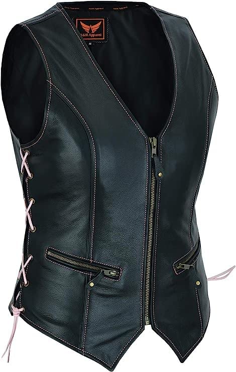 Longer Leather Vest For Women, Black