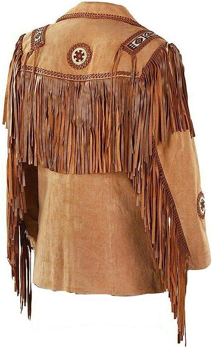 Cowboy Western Fringe Suede Jacket, Brown