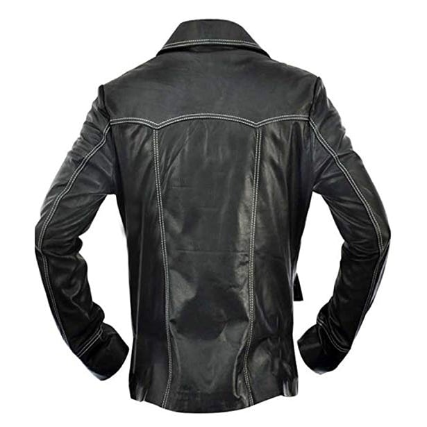 Halloween Jacket - Black Leather Jacket Brad Pit Fight Club