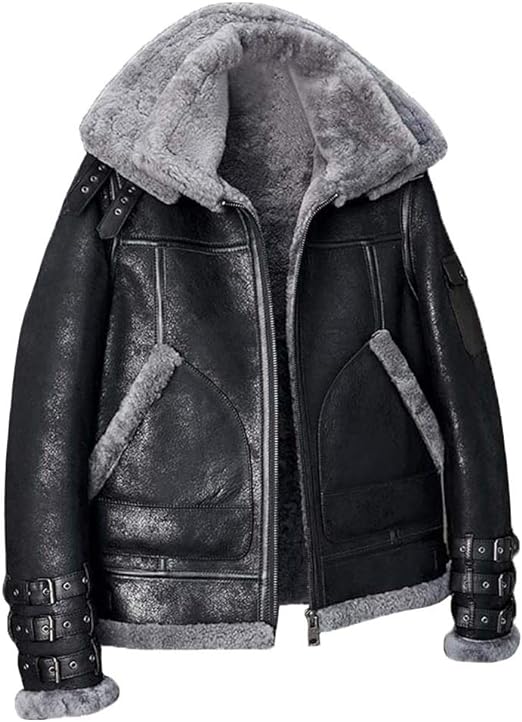 Black Shearling Leather Coat For Men - Best For Winter