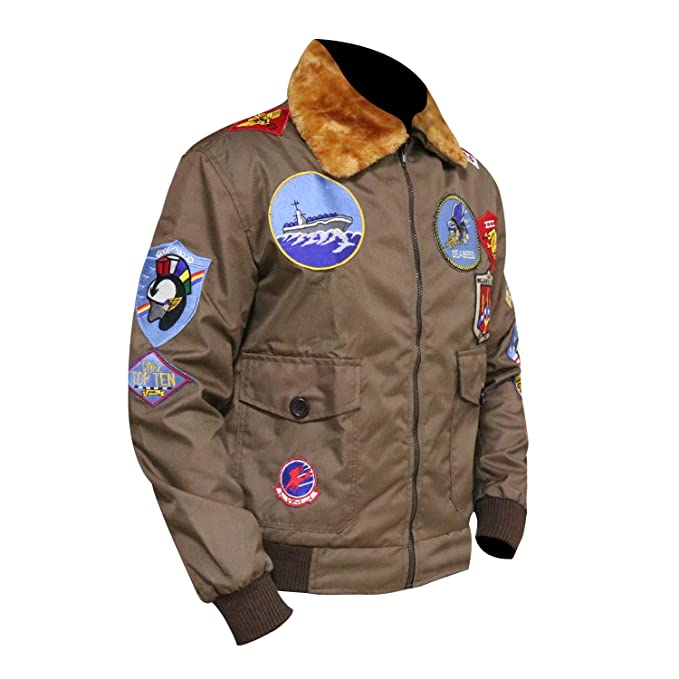 Tom Cruise Jet Fighter Men Brown Bomber Jacket