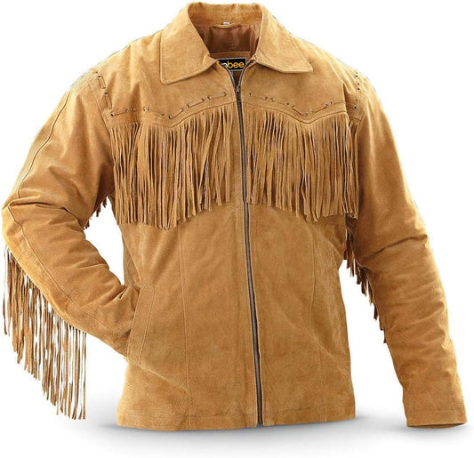 Western Cowboy Fringes Suede Leather Jacket Zing Apparel