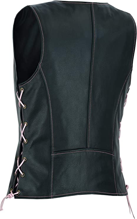 Longer Leather Vest For Women, Black
