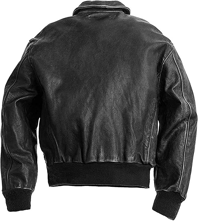 G-1 Distressed Black Bomber Jacket