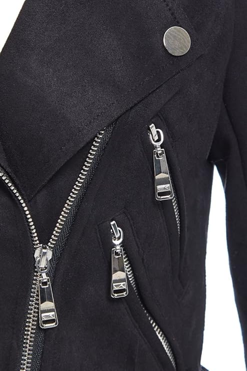 Women's Suede Biker Leather Jacket Zing Apparel