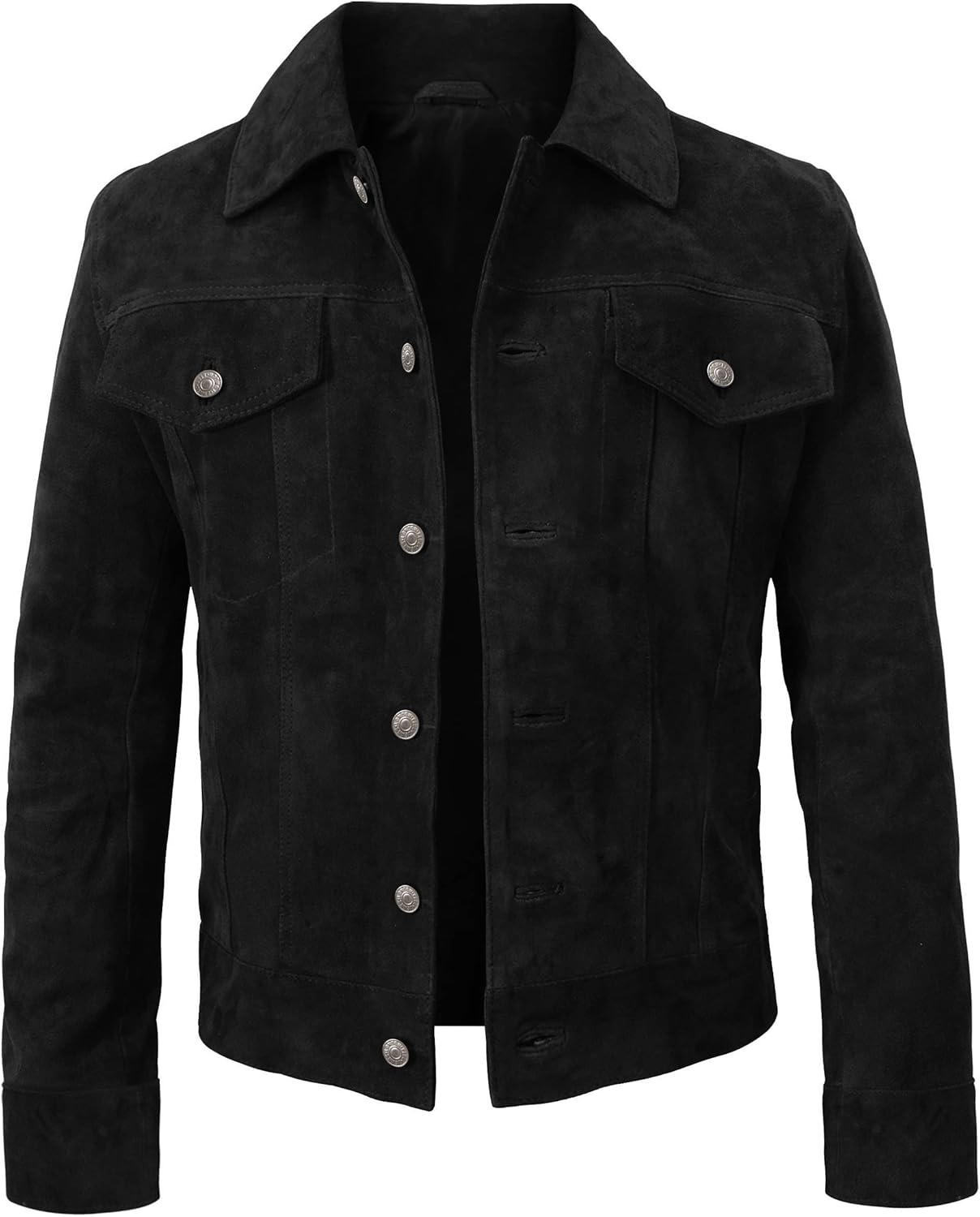 Trucker Suede Leather Jacket, Multi