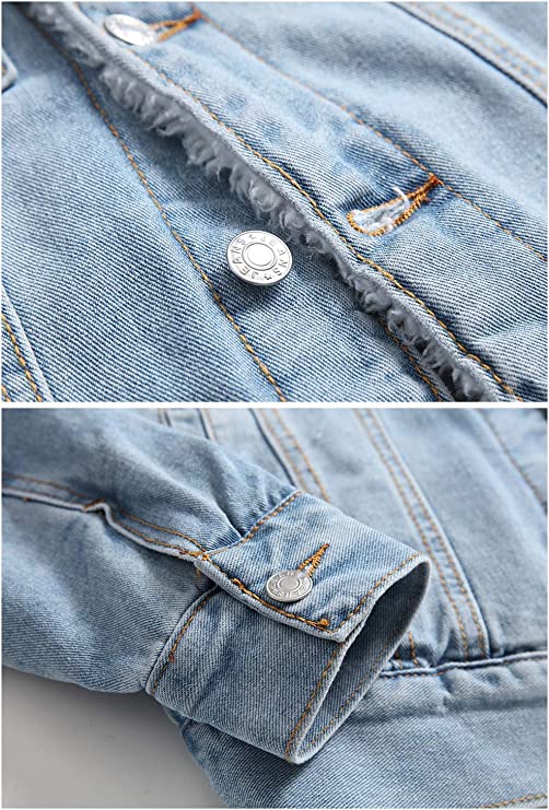 Windbreaker Cotton Denim Trucker Jacket, Sleeves & Front Closure