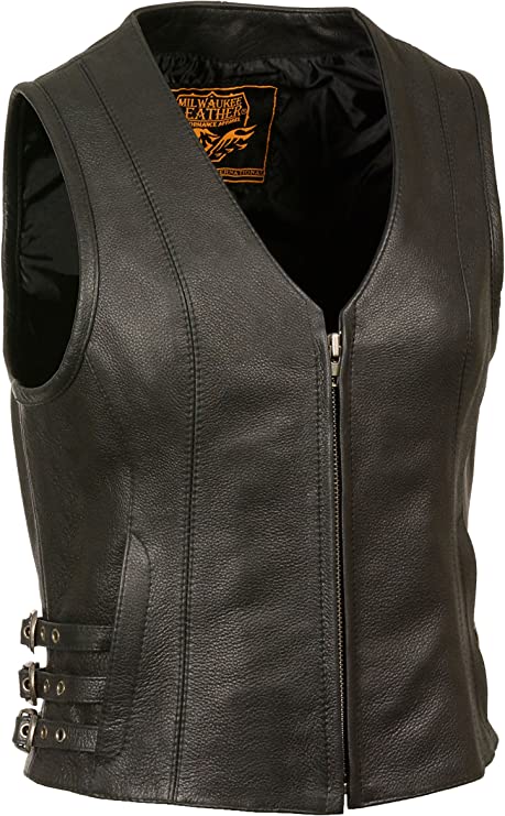 Genuine Lambskin Leather Vest For Women, Black