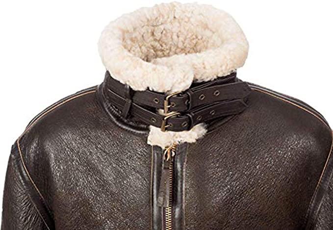 B3 Sheepskin Brown Shearling Jacket For Men-2