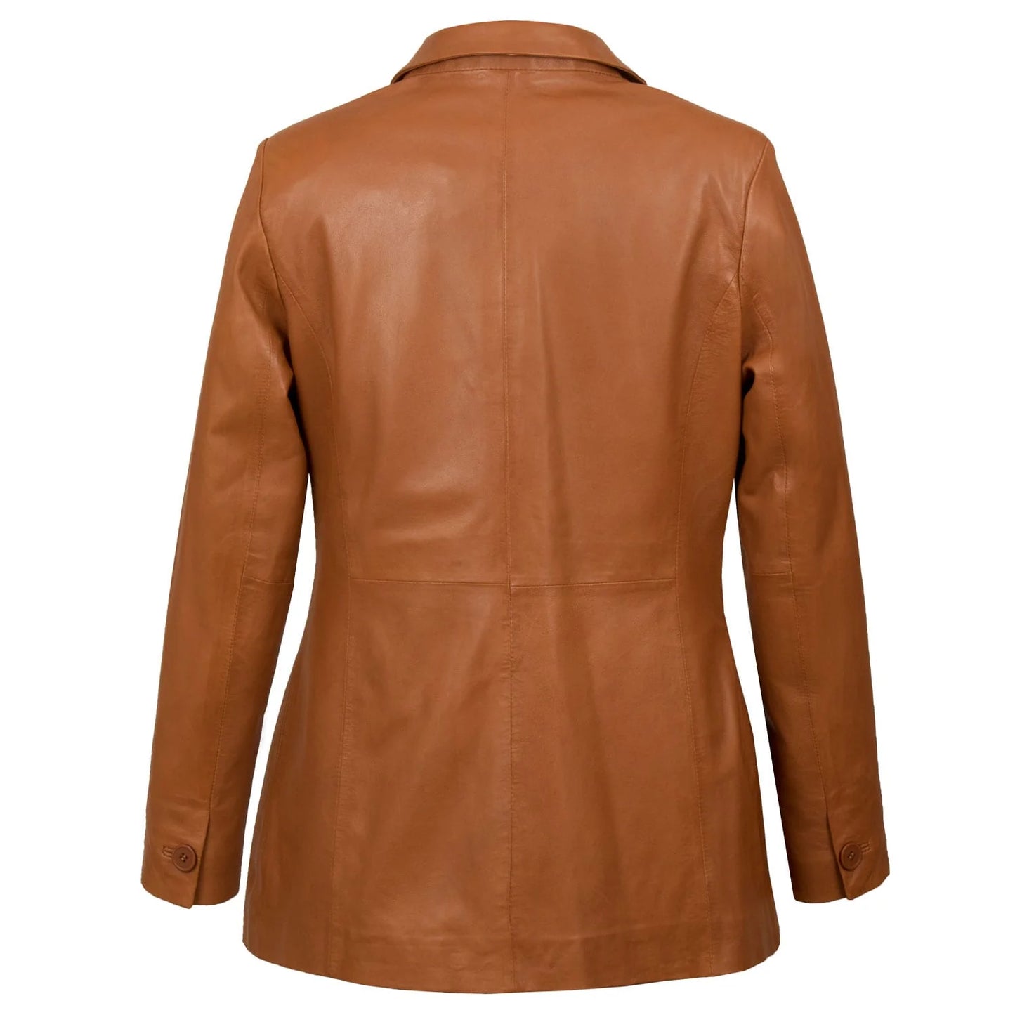 Stylish Fitted Leather Blazer Women Blue