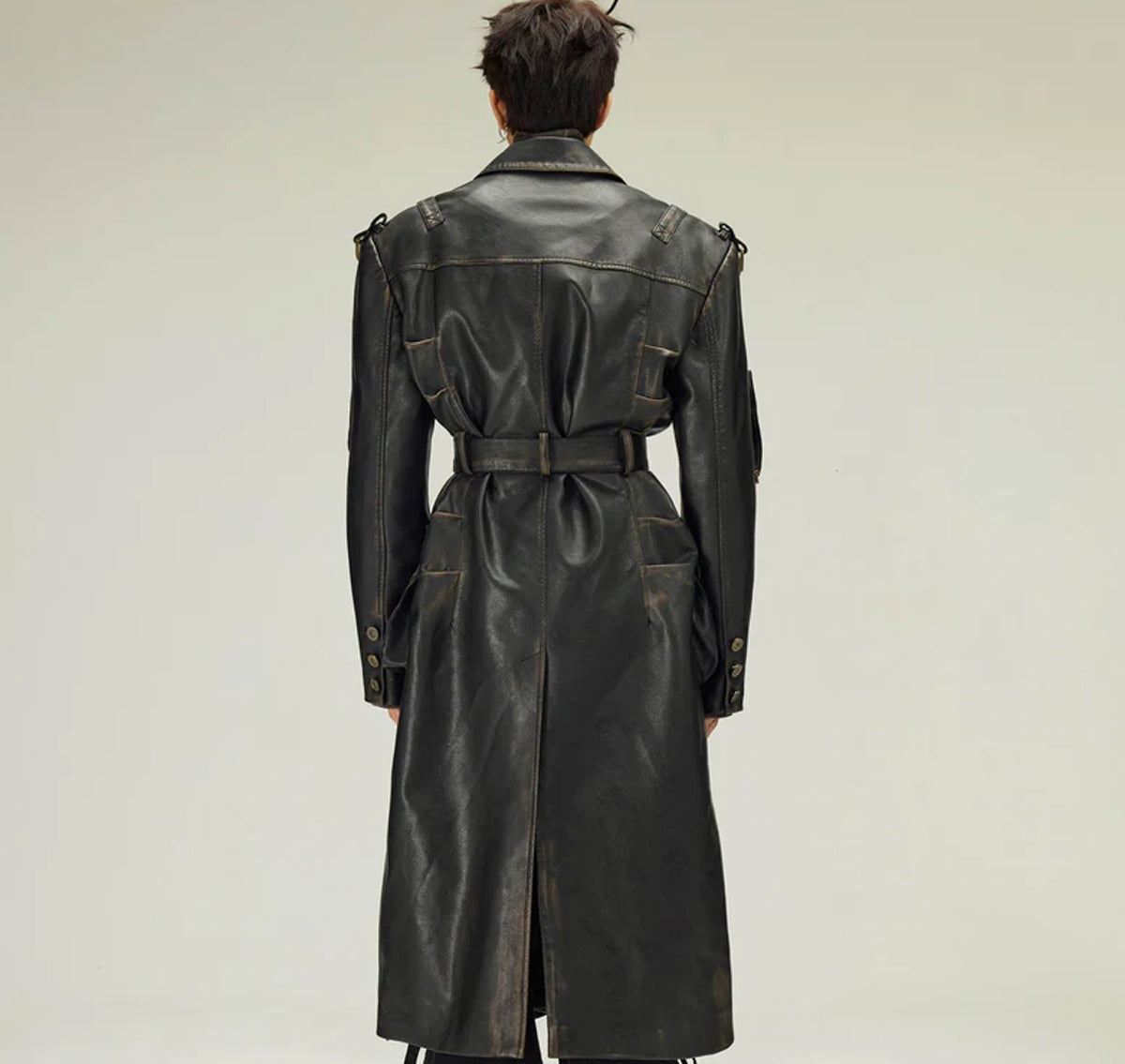Black_Belted_Long_Leather_Trench_Coat_For_Sale