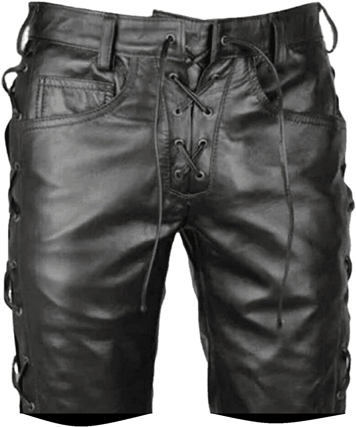 Black_Side_Laced_Short_Soft_Slim_Casual