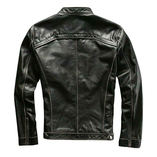 Buy Hudson Black Leather Biker Jacket