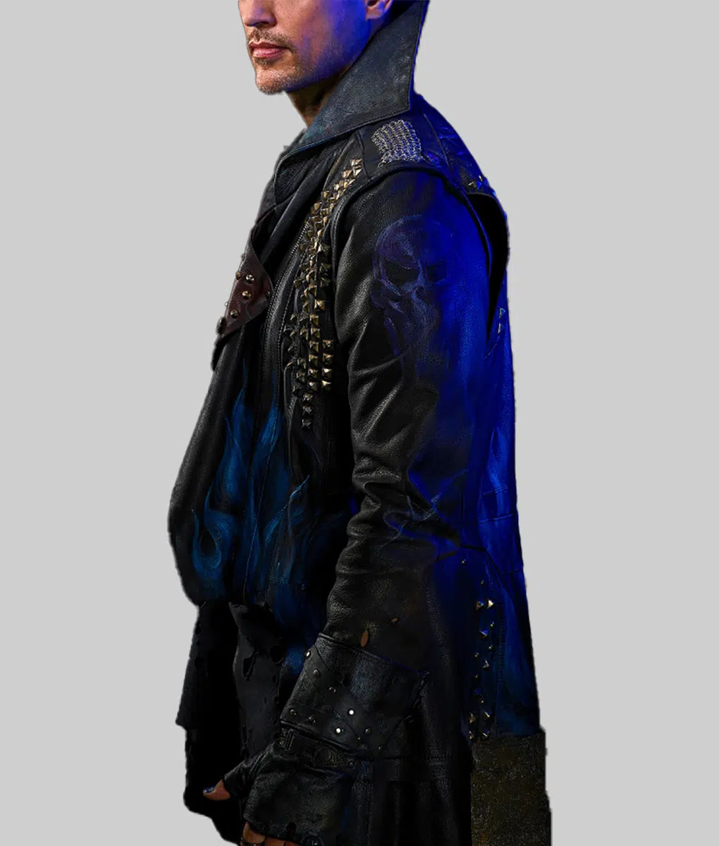 Descendants 3 Hades Black Leather Coat