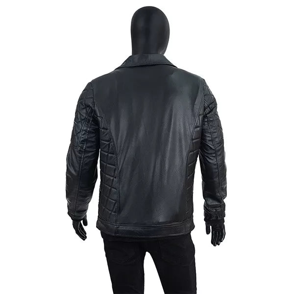 Seth Rollins Black Fur Black Leather Jacket