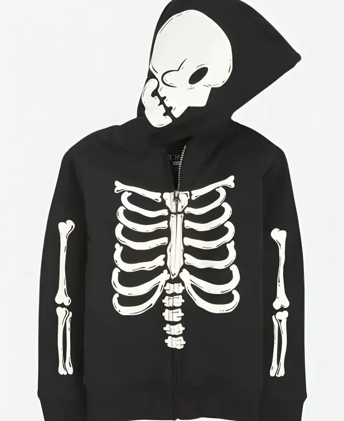 Black Skeleton Halloween Hoodie