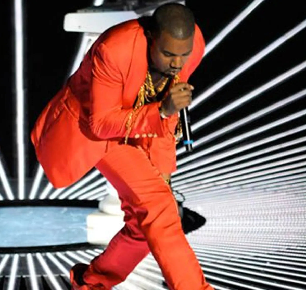 Kanye Red Suit