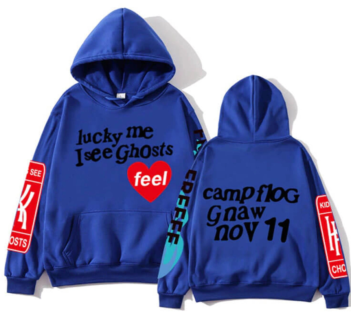 Kanye West Graffiti Letter Lucky me I see Ghosts Hoodie