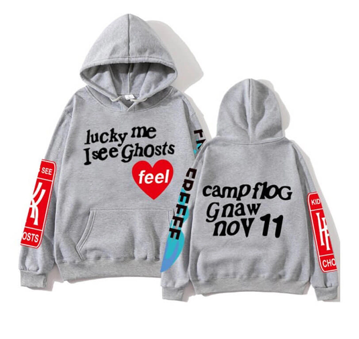 Kanye West Graffiti Letter Lucky me I see Ghosts Hoodie