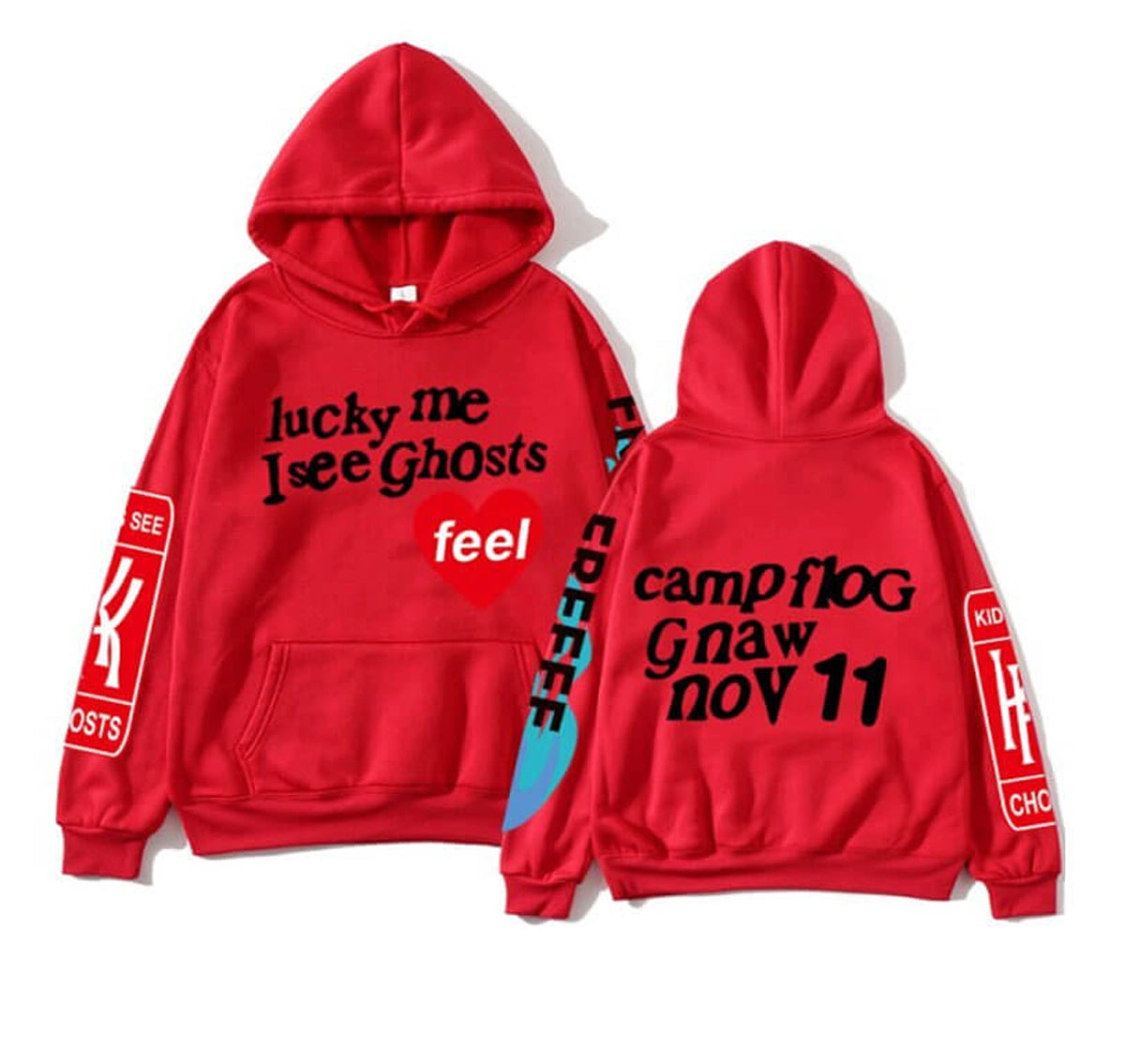 Kanye West Graffiti Letter Lucky me I see Ghosts Hoodie