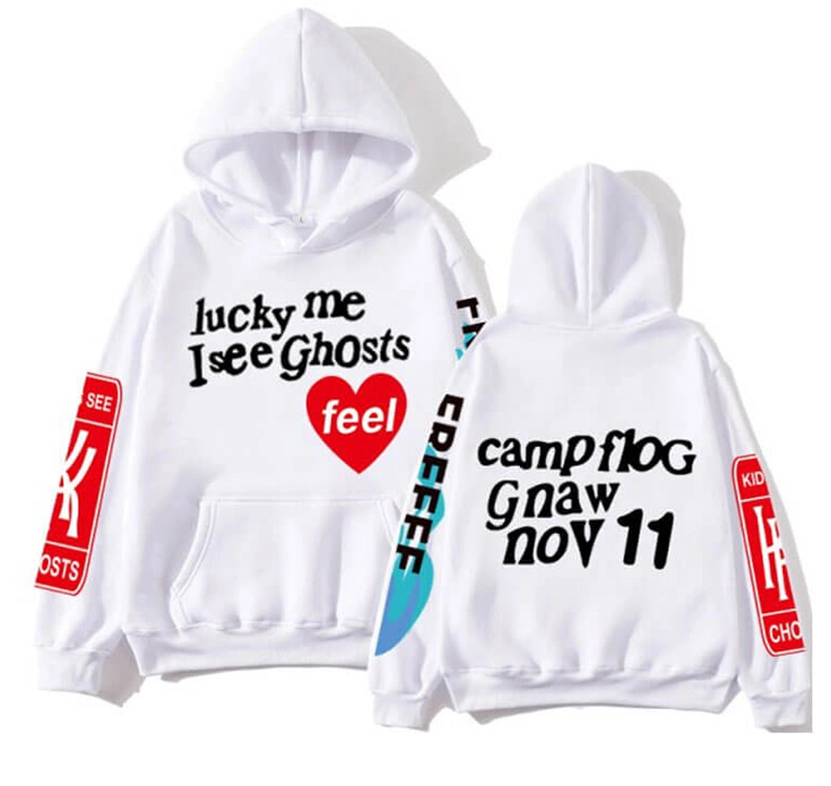 Kanye West Graffiti Letter Lucky me I see Ghosts Hoodie