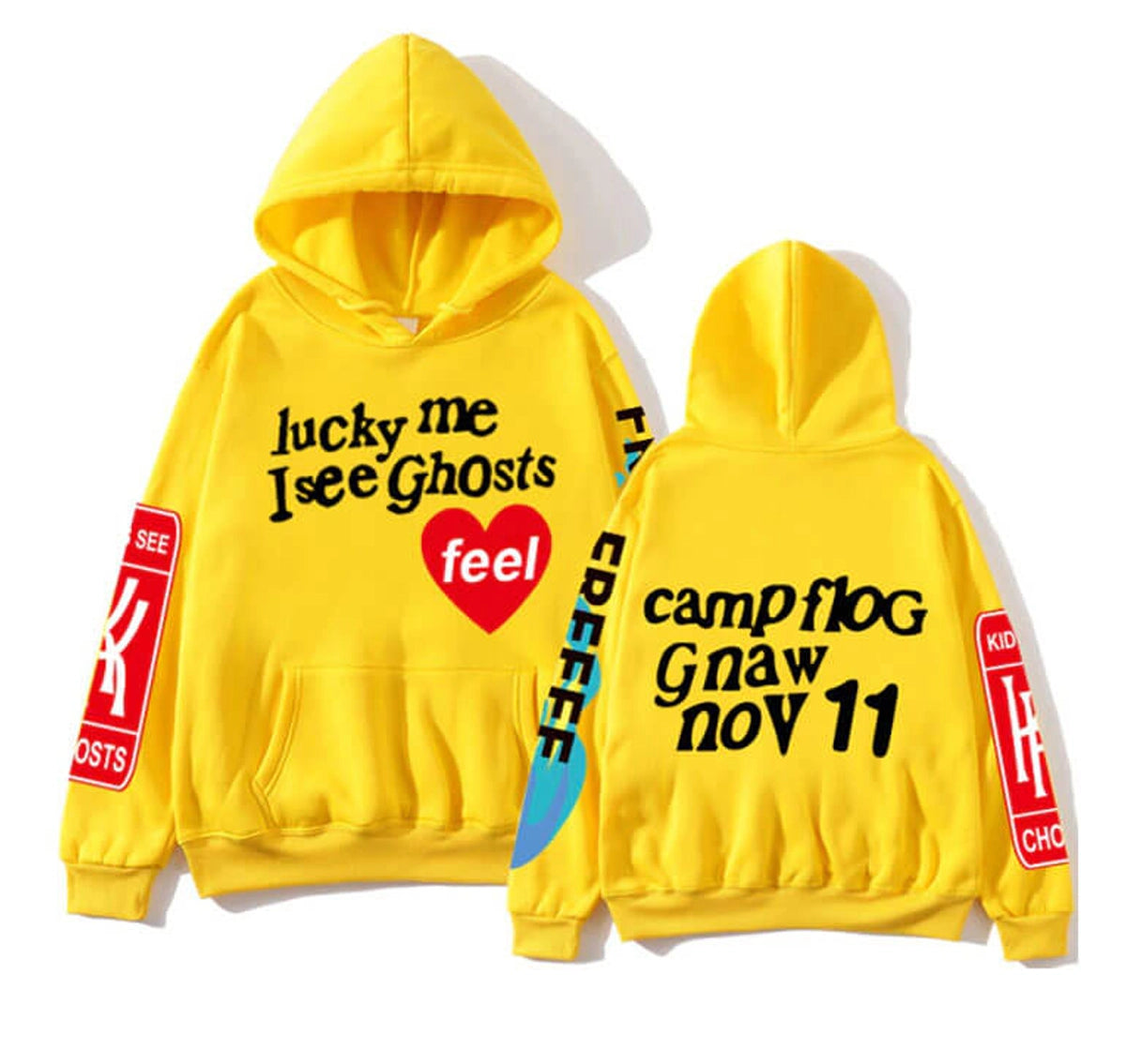 Kanye West Graffiti Letter Lucky me I see Ghosts Hoodie