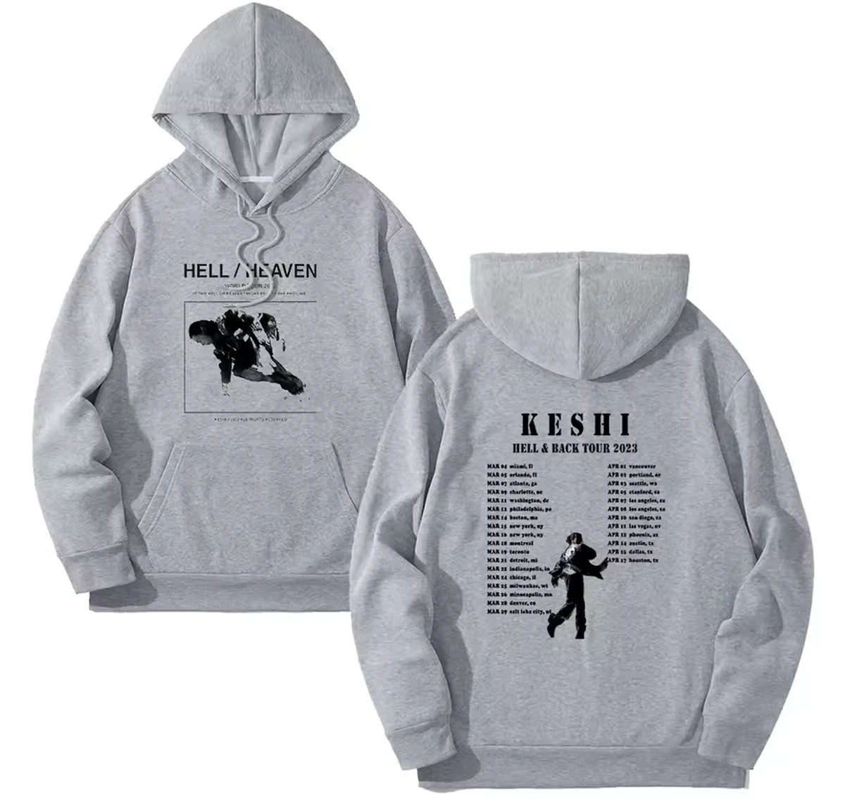 KESHI HELLO / HEAVEN 2022 フーディ Keshi The Hell Heaven Tour Merch Hoodie Winter Sweatshirt
