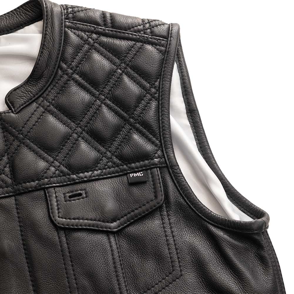 Texas Ranger Leather Vest Men Black