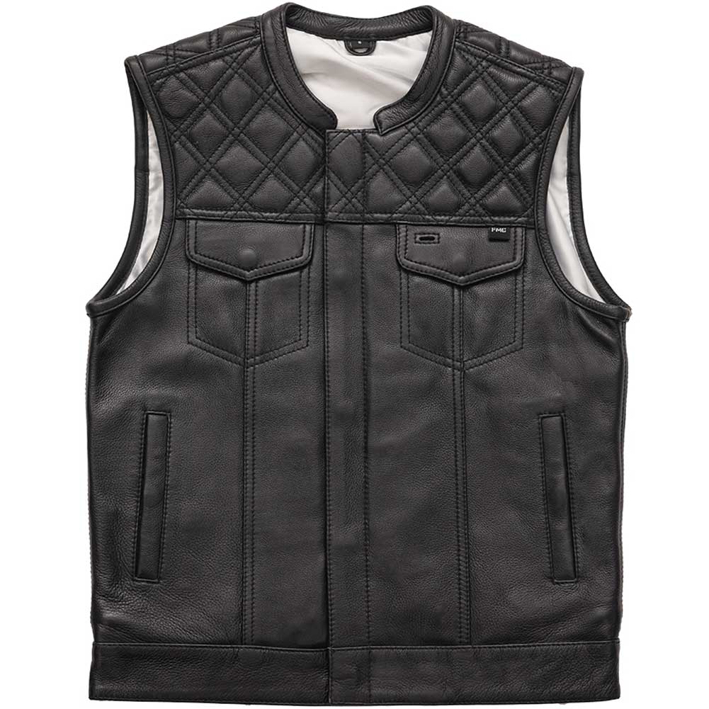 Texas Ranger Leather Vest Men Black