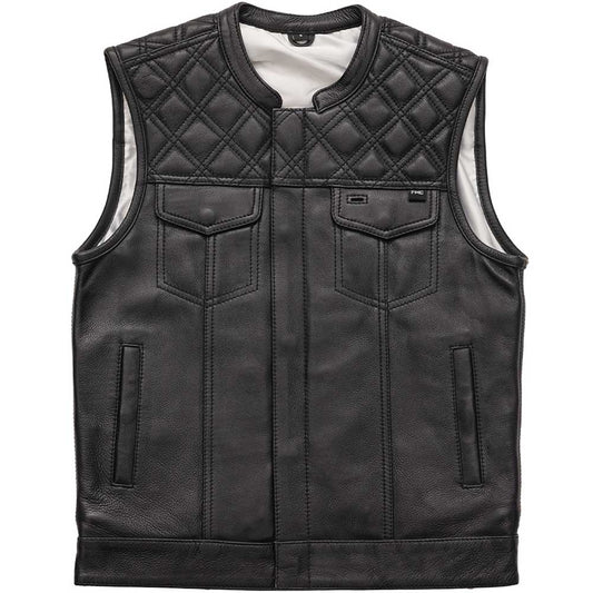 Texas Ranger Leather Vest Men Black