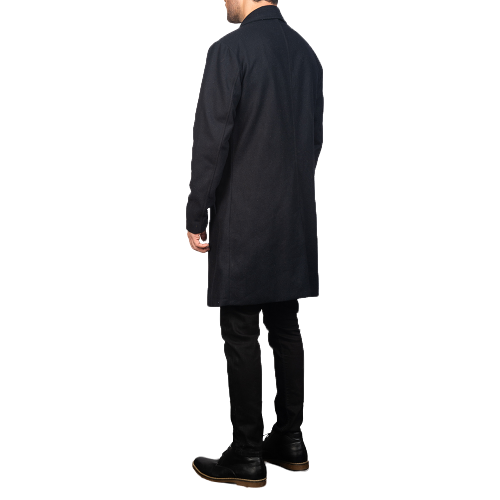 Petrillo Wool Singled Breasted Coat, Black