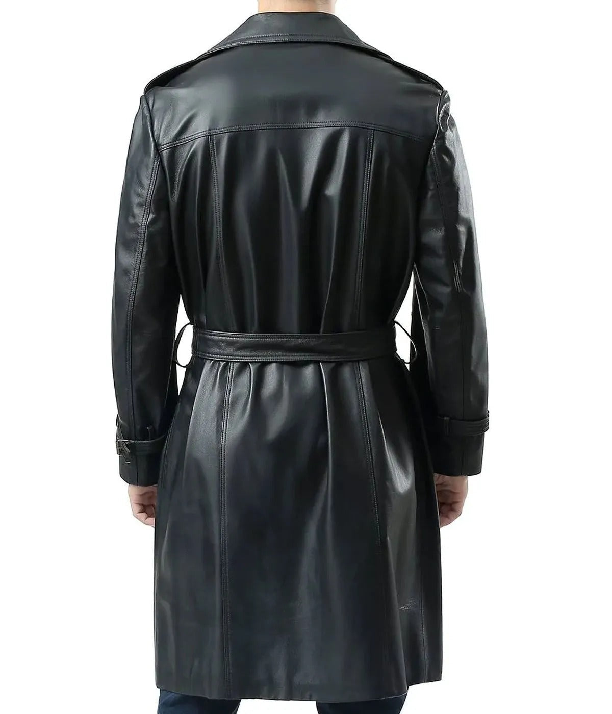 Mens-Long-Black-Leather-Trench-Coat-BackView