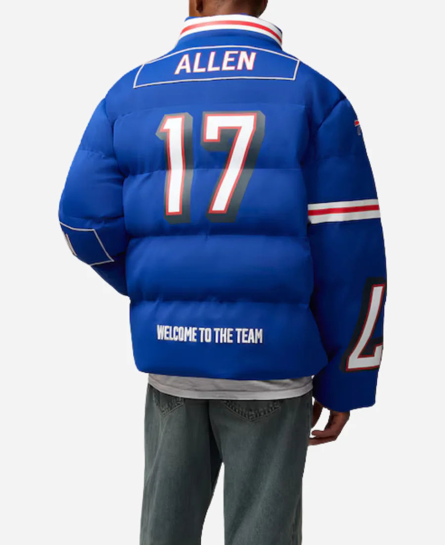 NFL-Josh-Allen-Buffalo-Bills-Off-Season-Blue-Puffer-Jacket