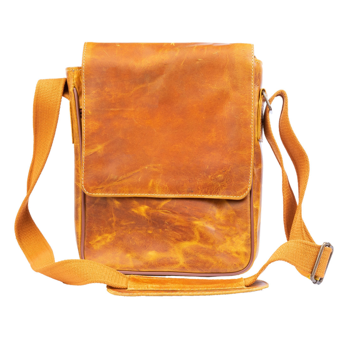 Vintage Leather Crossbody Bag, Green Zing Apparel