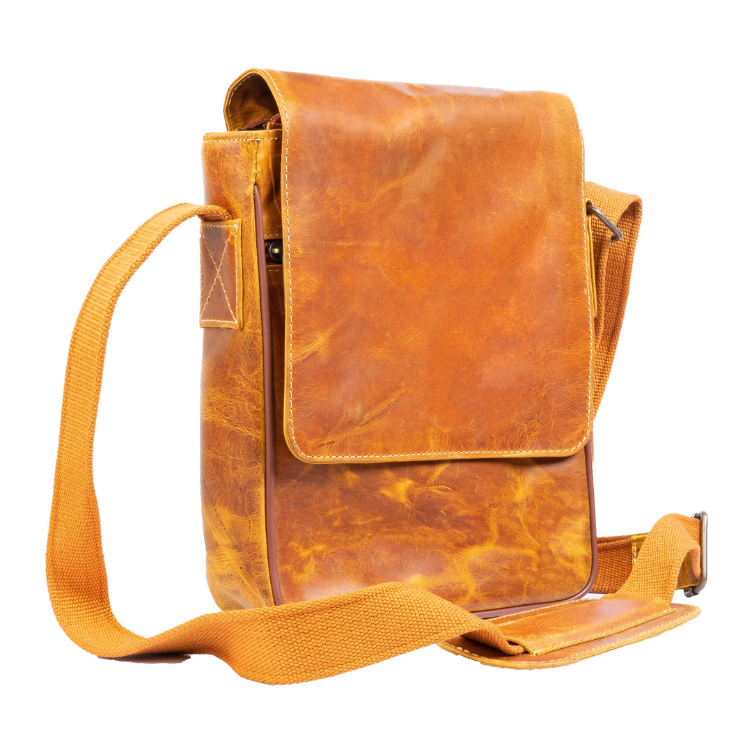 Vintage Leather Crossbody Bag, Green Zing Apparel