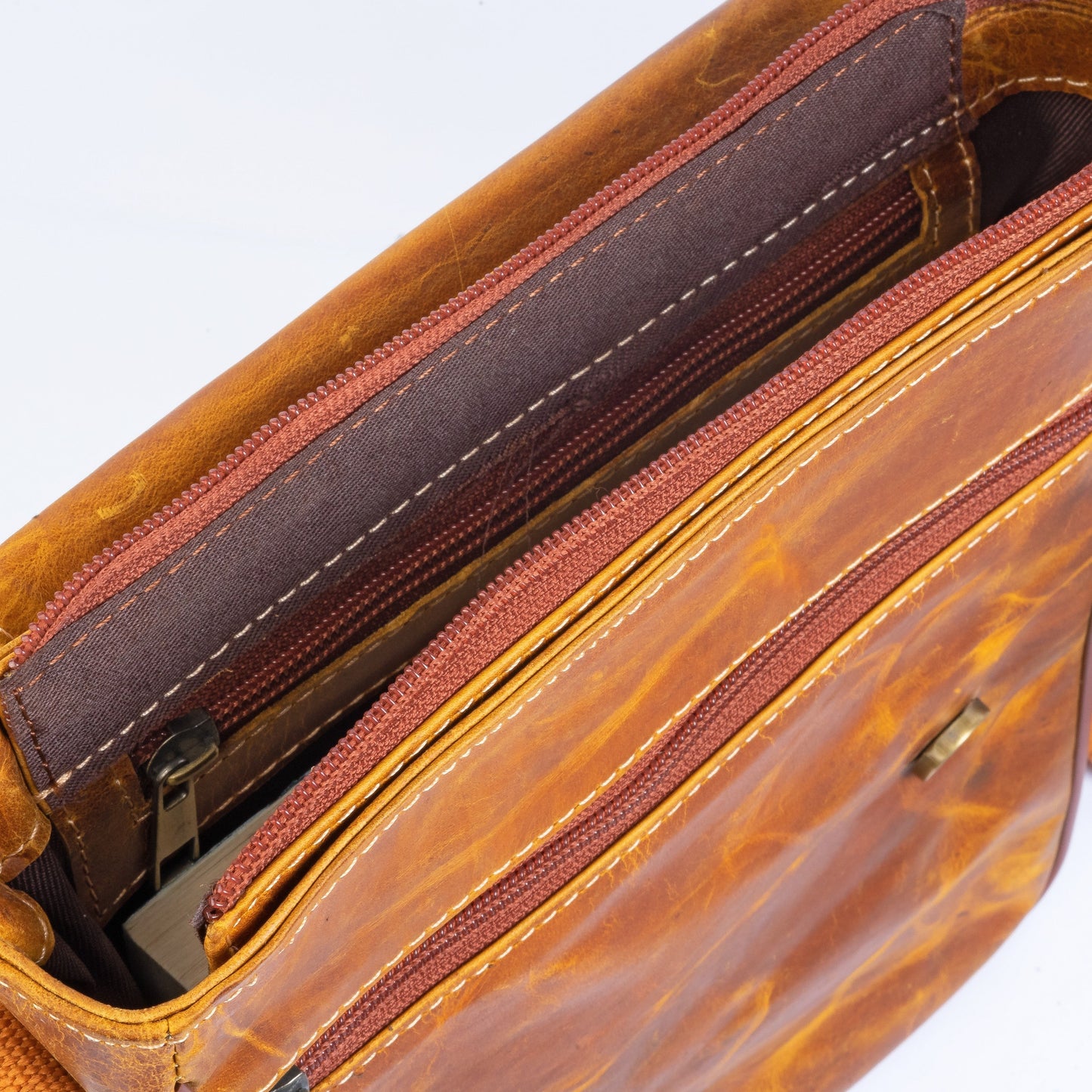 Vintage Leather Crossbody Bag, Green Zing Apparel