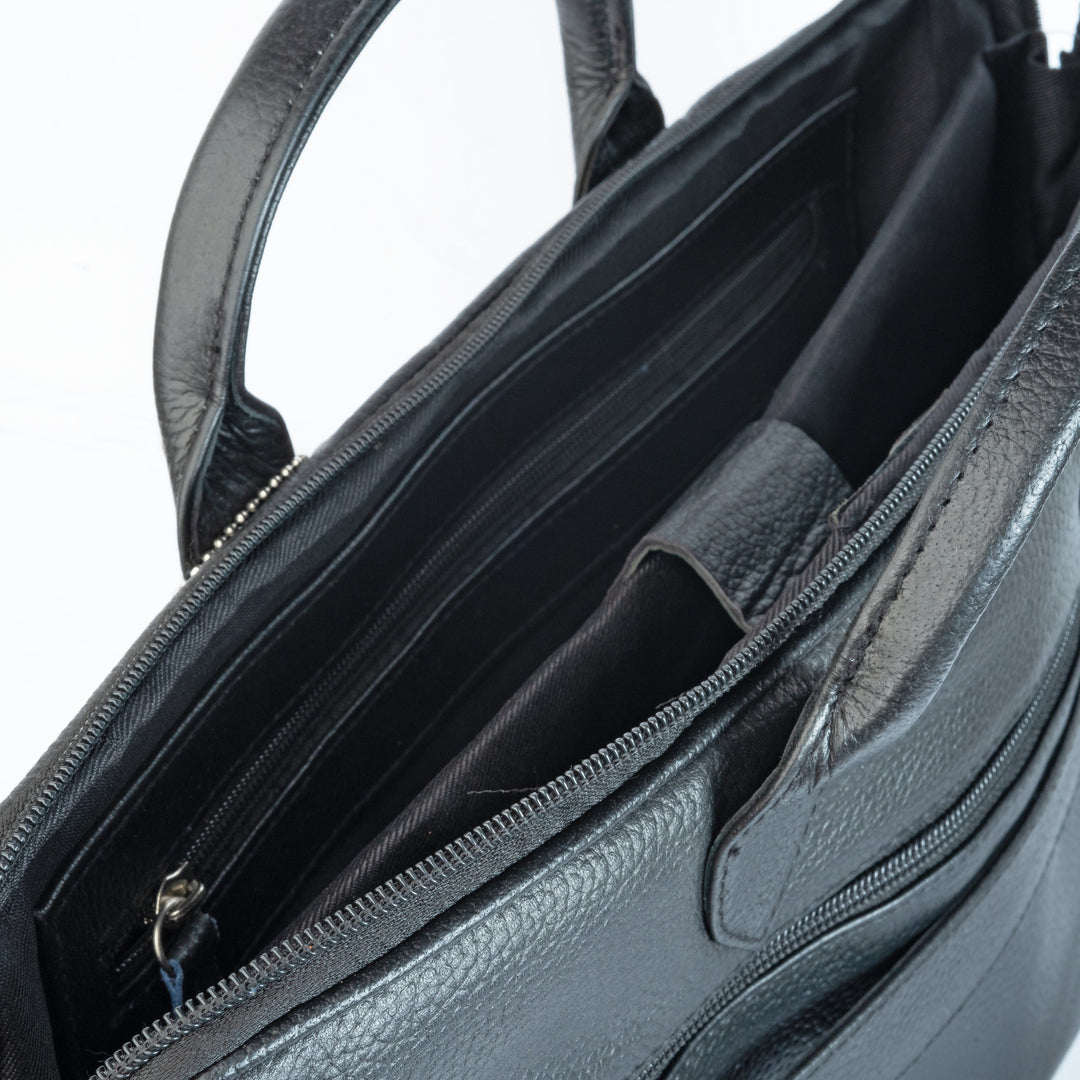 Vintage Midnight Leather Laptop Bag Zing Apparel