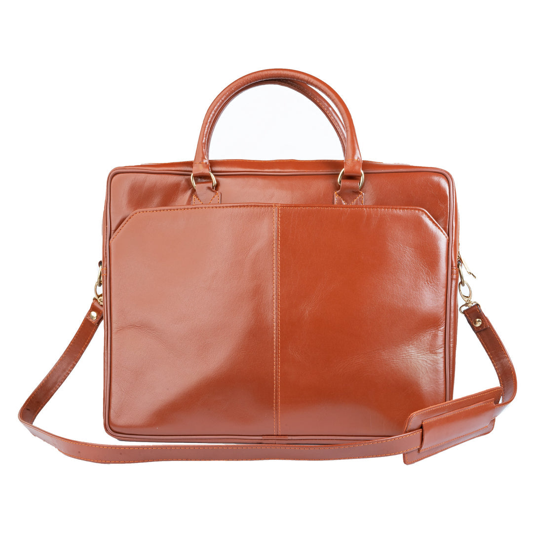 Premium Oil Pull Up Laptop Bag, Black