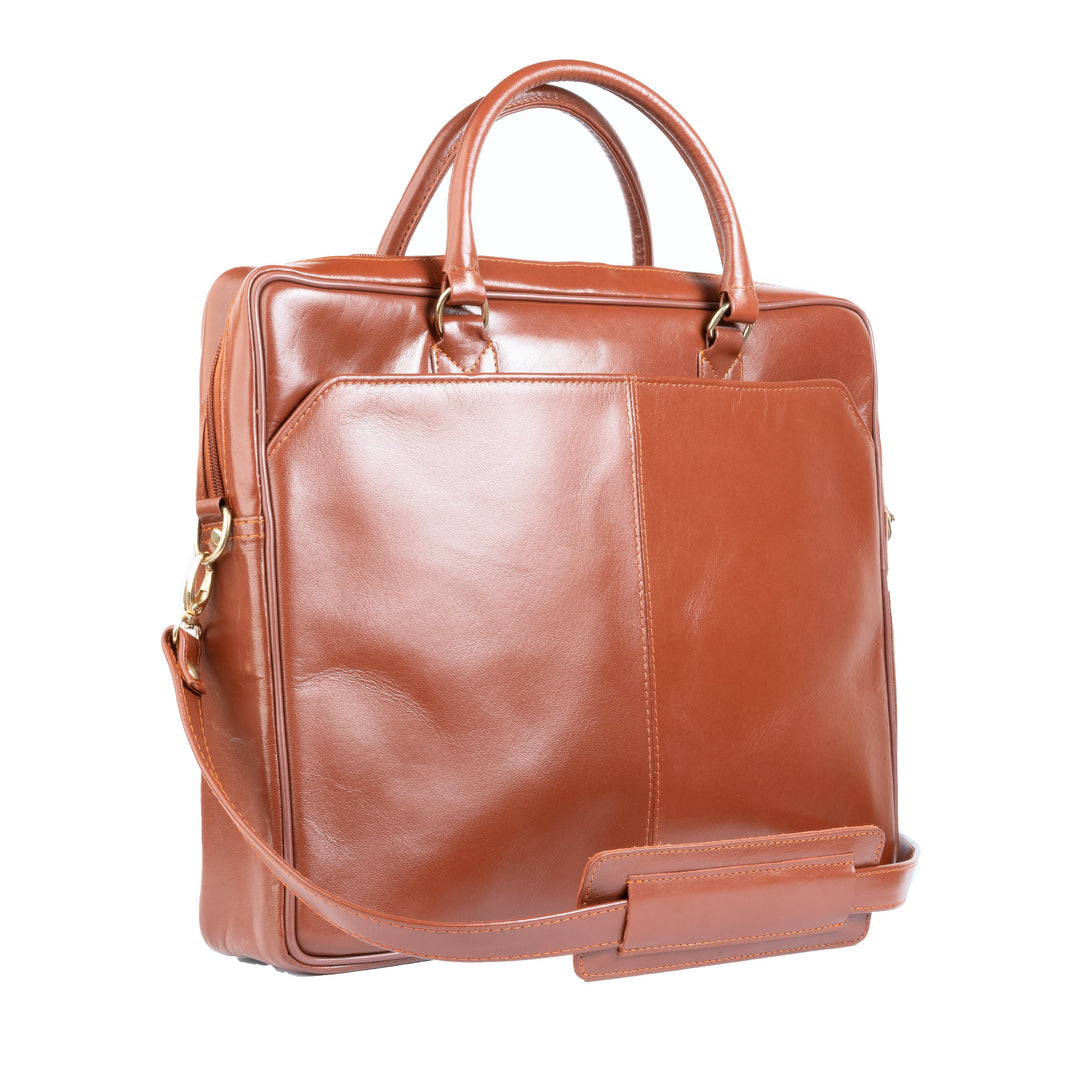Premium Oil Pull Up Laptop Bag, Black