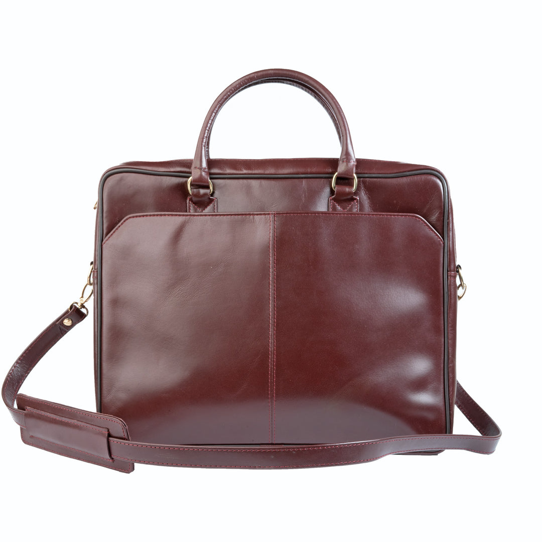 Premium Oil Pull Up Laptop Bag, Black