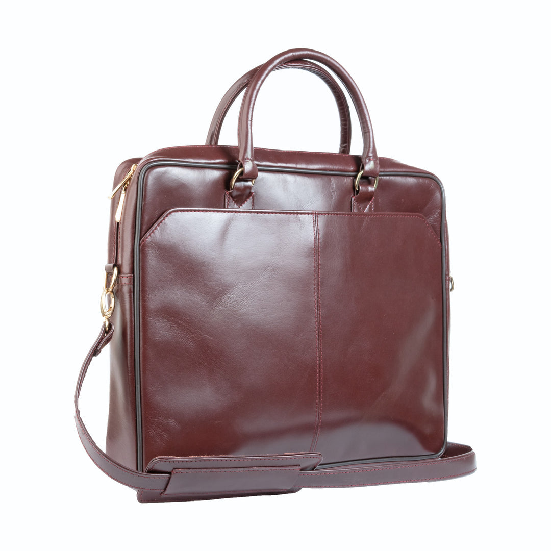 Premium Oil Pull Up Laptop Bag, Black