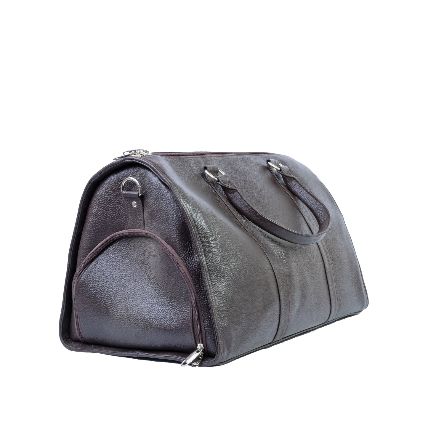 Milled Leather Premium Travel Bag, Brown