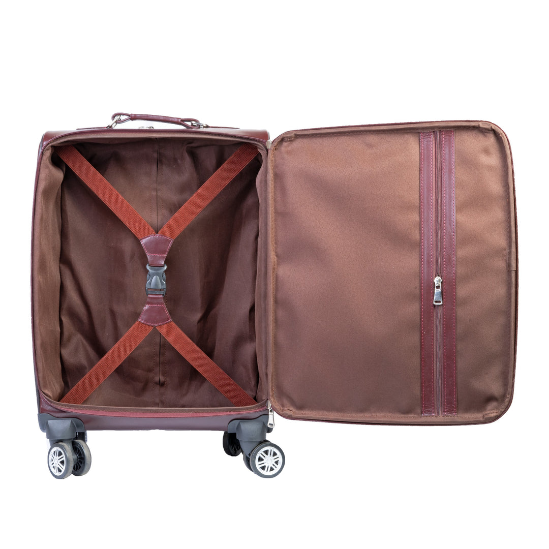 Modern Leather Case Cabin Trolley Bag