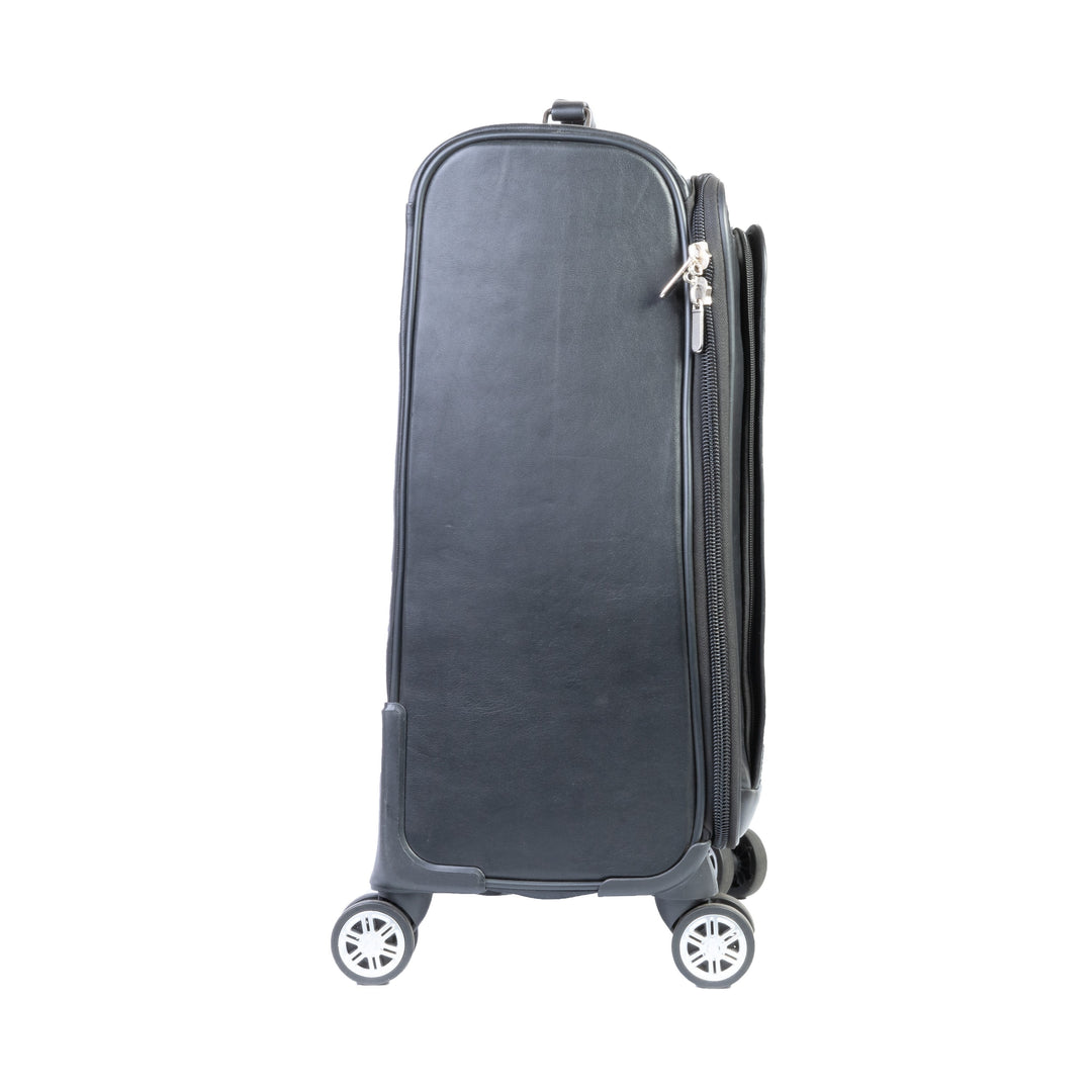 Premium Leather Cabin Trolley Bag, Black