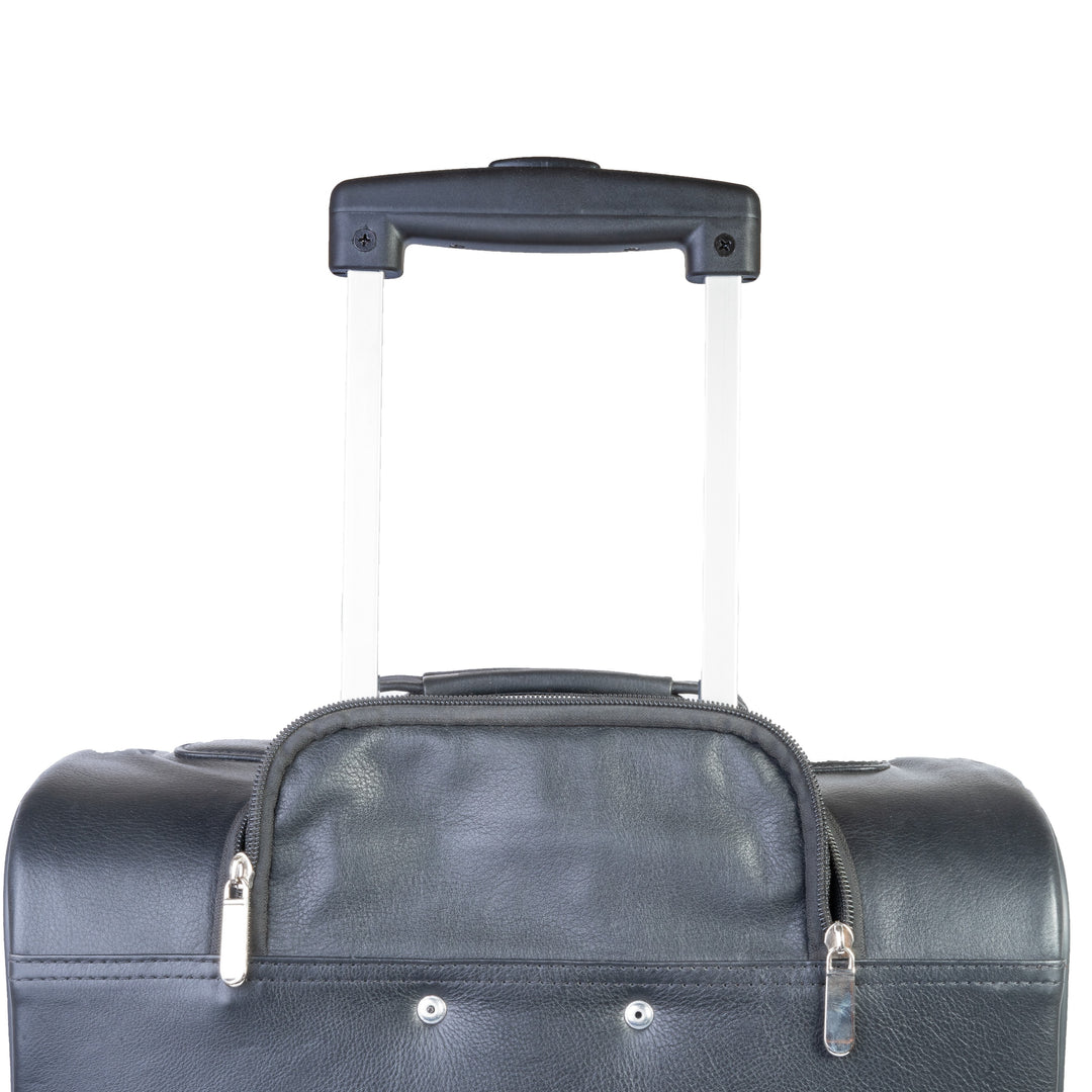 Premium Leather Cabin Trolley Bag, Black