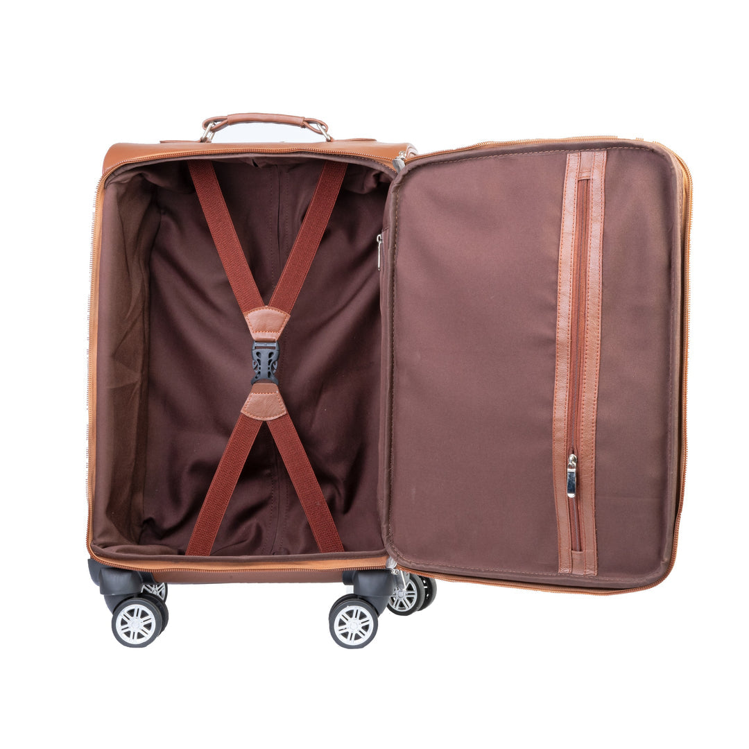 Modern Spin Leather Cabin Trolley Bag